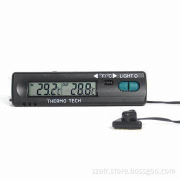 Car In/Out Thermometer, Desktop/Wall-mounting, Fahrenheit or Celsius Reading